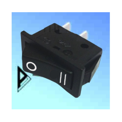 Rocker Switch Black 16A markings 2 White lines C1501
